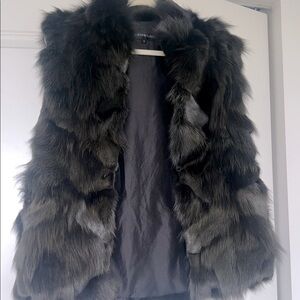 Adrienne Landau Deep Brown Faux Fur Vest